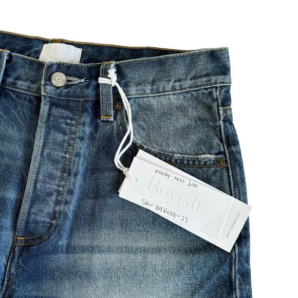 Boyish The Monty Miss Julie Blue High Rise Relaxed Denim Shorts Size 27 NWT - Picture 2 of 10